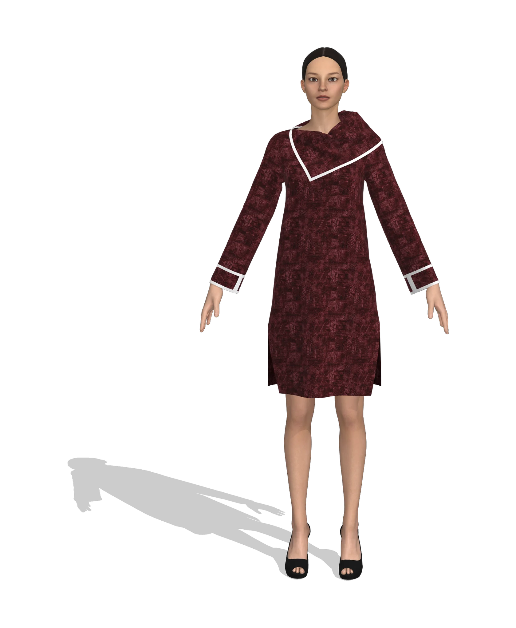 KDscion p151 full sleeve shift dress